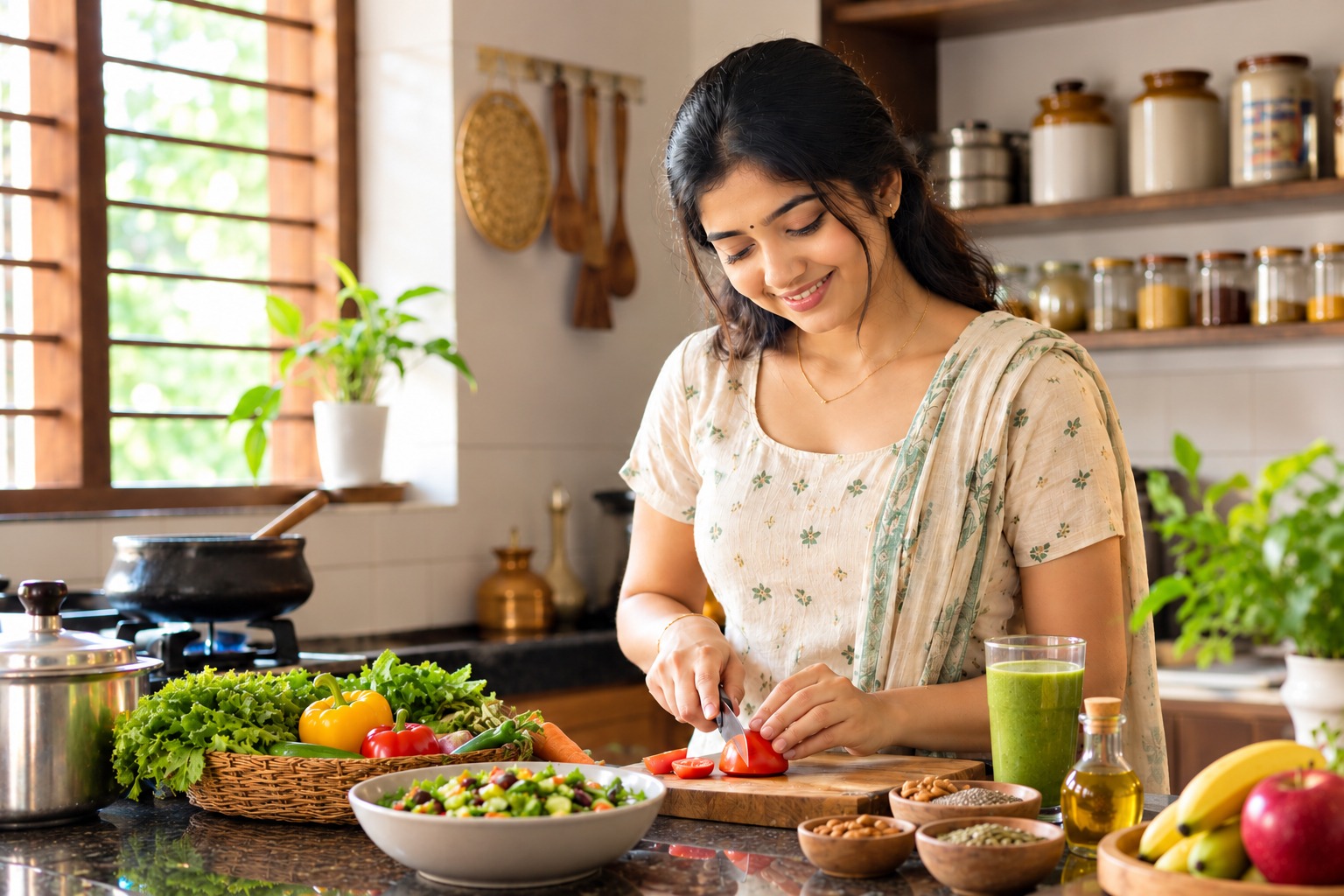 Preparing a nourishing home-cooked meal