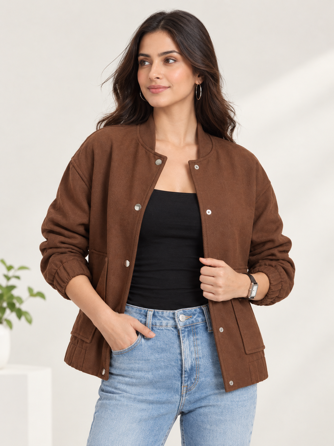 Suede Bomber Jacket