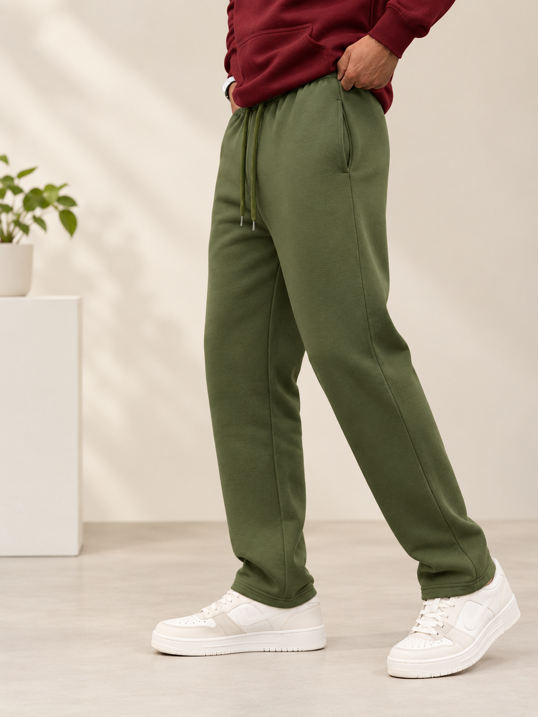 Olive Track Pants